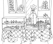 Coloriage et dessins gratuit A La Boulangerie à imprimer