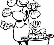 Coloriage Big Nose joue aux croissants