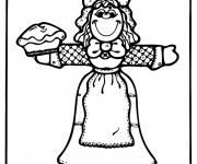 Coloriage La p&acirc;tissi&egrave;re tient la tarte