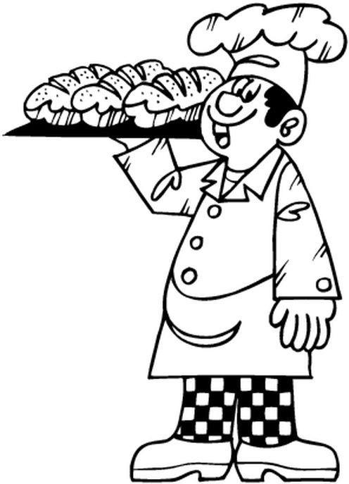 Coloriage Le Boulanger Prend Le Pain Dessin Gratuit A Imprimer