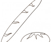 Coloriage Le Pain Rond Et La Baguette Dessin Gratuit A Imprimer