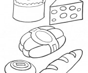 Coloriage Les aliments de boulangerie