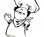 Coloriage Un chef p&acirc;tissier confiant