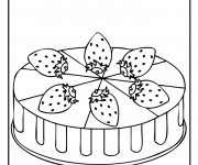 Coloriage Un Gâteau aux fraises