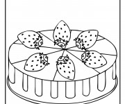Coloriage Un G&acirc;teau aux fraises