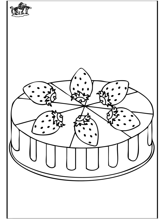 Coloriage et dessins gratuits Un Gâteau aux fraises à imprimer