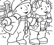 Coloriage Bob le bricoleur  et Zo&eacute; sont impatients