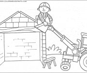 Coloriage Bricoleur en action