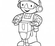 Coloriage Bricoleur en vecteur