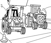 Coloriage Bulldozer avec Visage