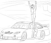 Coloriage C&eacute;l&eacute;bration de la victoire du chauffer de Nescar Kyle Busch