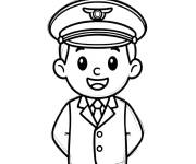 Coloriage Chauffeur au garde-&agrave;-vous