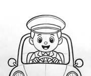 Coloriage Chauffeur au volant