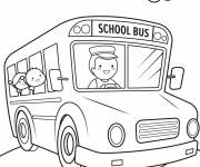 Coloriage chauffeur de bus en maternelle