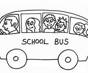 Coloriage chauffeur de bus enmene les &eacute;lev&eacute;s