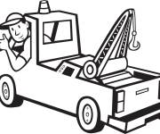 Coloriage chauffeur de camion sos