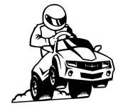 Coloriage chauffeur de petite voiture