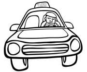 Coloriage et dessins gratuit Chauffeur de taxi en vecteur à imprimer