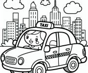 Coloriage chauffeur de taxi pour enfants