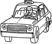 Coloriage chauffeur de taxi pour maternelle