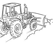 Coloriage chauffeur  de tracteur au travail