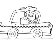 Coloriage et dessins gratuit Chauffeur de voiture de cartoon à imprimer