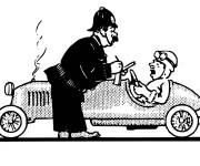 Coloriage et dessins gratuit Chauffeur de voiture de course vintage à imprimer