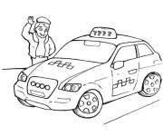 Coloriage et dessins gratuit Chauffeur devant le taxi à imprimer