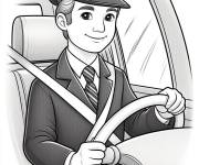 Coloriage Chauffeur &eacute;l&eacute;gant