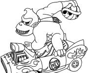 Coloriage Chauffeur Kong de voiture