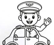 Coloriage Chauffeur ouvre la porti&egrave;re