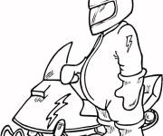 Coloriage Conducteur de motoneige