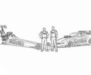 Coloriage Deux chauffeurs de voiture de course