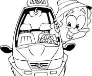 Coloriage Dr&ocirc;le de Chauffeur de taxi de dessin anim&eacute;