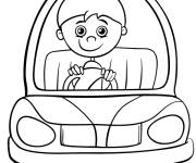 Coloriage Enfant chauffeur