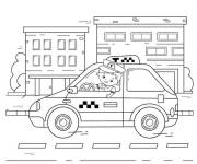 Coloriage et dessins gratuit Gar&ccedil;on mignon comme chauffeur de taxi à imprimer
