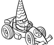 Coloriage Lutin Chauffeur de voiture de kart