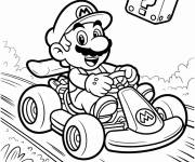 Coloriage Mario chauffeur de Kart