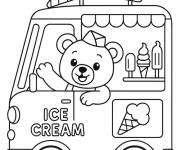 Coloriage Ours Chauffeur de camion de glace