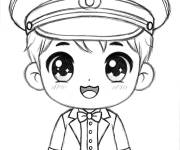 Coloriage Petit chauffeur kawaii