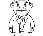 Coloriage Profil d'un chauffeur de taxi