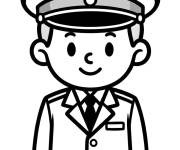 Coloriage Tenu d'un chauffeur de bus
