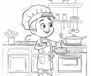 Coloriage A la cuisine