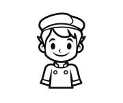 Coloriage Adorable dessin anim&eacute; de chef