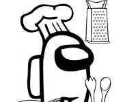 Coloriage Among Us Chef