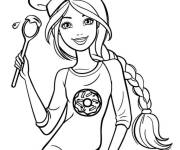 Coloriage Barbie comme chef