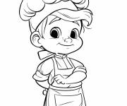 Coloriage B&eacute;b&eacute; chef de cuisine