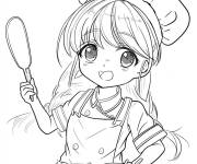 Coloriage Boulang&egrave;re style anime