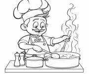 Coloriage C'est le temps de pr&eacute;parer le diner