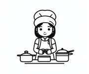 Coloriage Charmant chef de cuisine